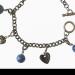 103 - Bracelet breloques lapis et coeurs