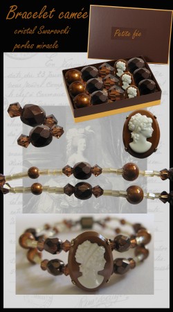 70 - Bracelet camée chocolat