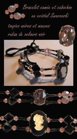 82 - Bracelet camée cabochon Swarovski