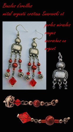 74 - Boucles d'oreilles rouges