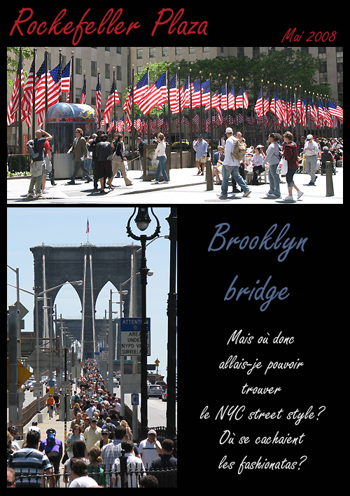 Le Brooklyn bridge et Rockefeller Plaza à New-York